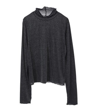 earth music&ecology シアーラメハイネックプルオーバー Black