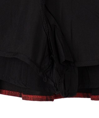 WEGO 【SCHOOL ITEM】チェック切替プリーツミニスカパン レッド