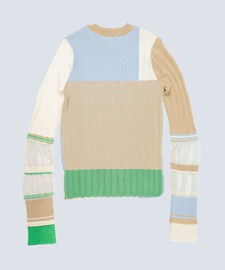 COQ FLAG カラーブロックリブニット ベージュ