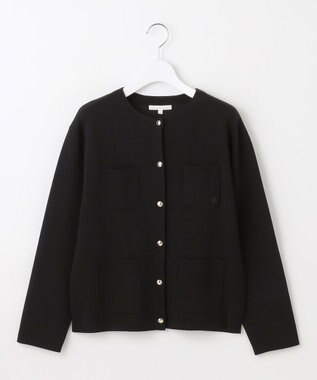 自由区 S レーヨンストレッチ カーディガン ブラック