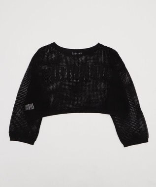 WEGO スプレーロゴジャガードメッシュニット ブラック