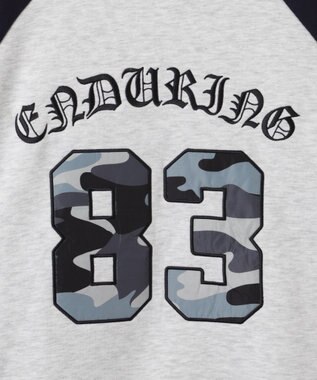 WEGO 【裏起毛】迷彩ワッペンラグランスウェット ネイビー