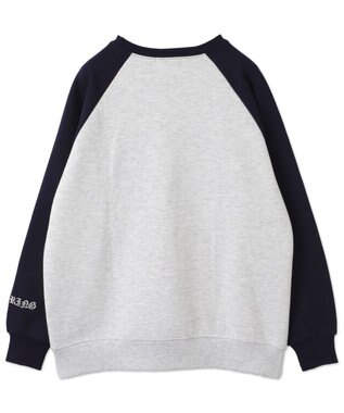 WEGO 【裏起毛】迷彩ワッペンラグランスウェット ネイビー