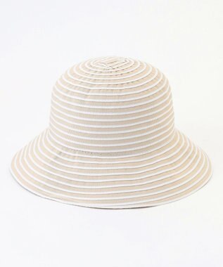 J.PRESS LADIES 【WEB限定カラーあり・洗える・UVカット・畳める】ブレード ハット ベージュボーダー系