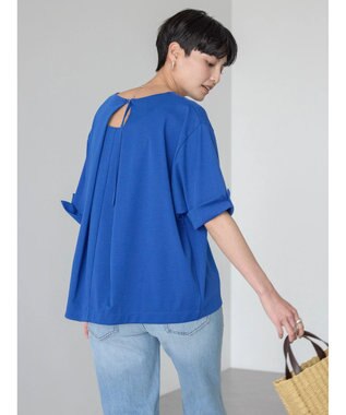 AMERICAN HOLIC 接触冷感バックタック袖折り返しカットプルオーバー Blue