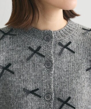 Green Parks ・ＡＮＤＳＥＡＲＣＨ　メニーリボンニットカーディガン Charcoal Gray