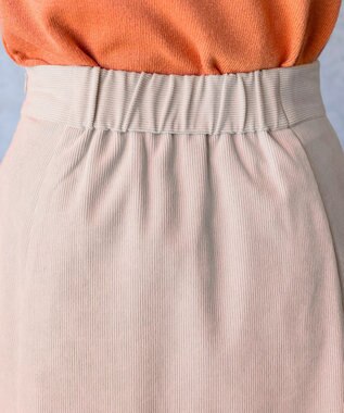 Tiaclasse L 【洗える】大人上品なコーデュロイフレアスカート グレージュ