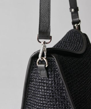 russet ナイロンラフィアショルダーバッグ(CE-1713) Black