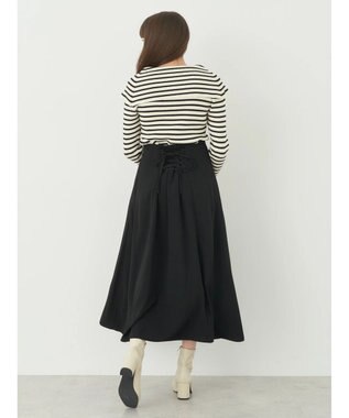 earth music&ecology バックレースアップスカート Black