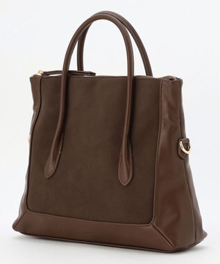 J.PRESS LADIES スエードコンビ トートバッグ ダークブラウン系
