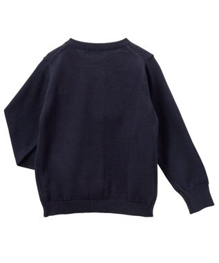 MIKI HOUSE HOT BISCUITS 【100-130cm】綿ニットクルーネックカーディガン(女の子用) 紺
