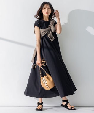 23区 S 【WEB限定カラーあり/洗える】LIBECO バンドカラー ビッグシルエット シャツ ダークブラウン系