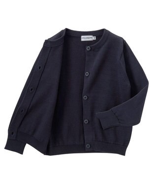 MIKI HOUSE HOT BISCUITS 【100-130cm】綿ニットクルーネックカーディガン(女の子用) 紺