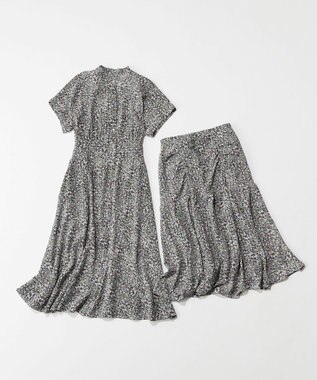 組曲 フラワーレイヤープリント ギャザースカート ピンク系5