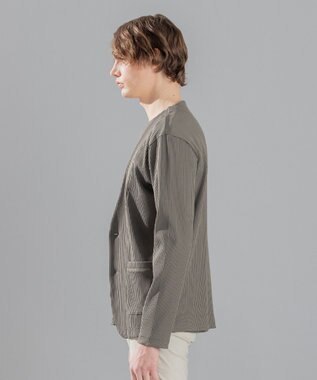 JOSEPH HOMME テックリブストレッチ ノーカラー・カットソージャケット ベージュ系