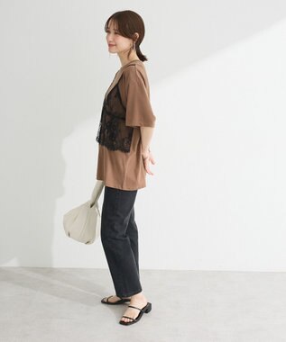 Green Parks レースビスチェドッキングチュニック Brown