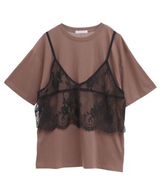 Green Parks レースビスチェドッキングチュニック Brown