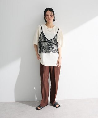 Green Parks レースビスチェドッキングチュニック Ivory