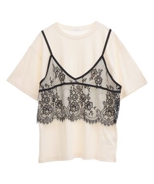 Green Parks レースビスチェドッキングチュニック Ivory