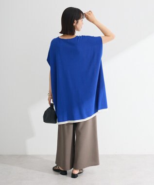 Green Parks 接触冷感ゆったりニットチュニック Blue