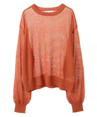 Green Parks ラメシアーリブニットプルオーバー Orange
