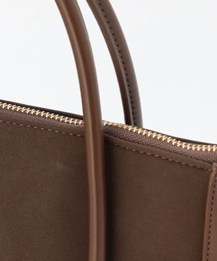 J.PRESS LADIES スエードコンビ トートバッグ ダークブラウン系