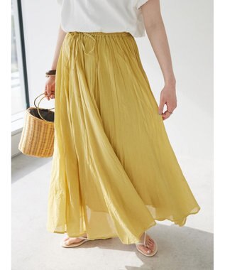 CRAFT STANDARD BOUTIQUE コットンボイルギャザースカート Yellow