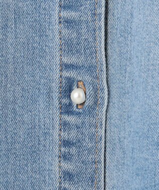 ANY 【洗濯機可/ストレッチ】デニムシャツ ブリーチ