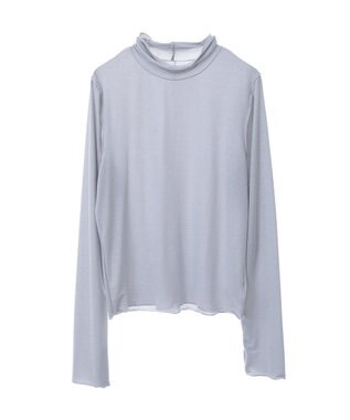 earth music&ecology シアーラメハイネックプルオーバー Light Gray