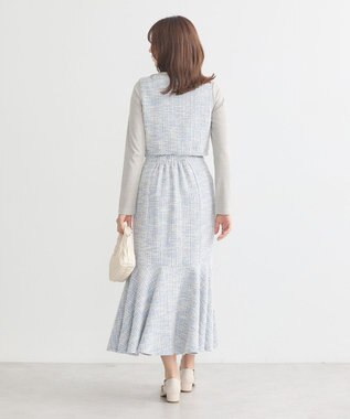 earth music&ecology カットソーツイードマーメイドスカート Blue