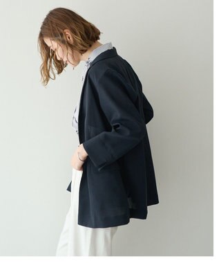YECCA VECCA リネンライクジャケット Navy