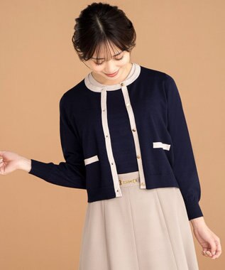 ANY SIS S 【低身長企画】バイカラー アンサンブル ネイビー