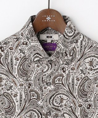 JOSEPH ABBOUD 【LIBERTY・綿100％】リバティペイズリープリントコーデュロイ シャツ ダークブラウン系6