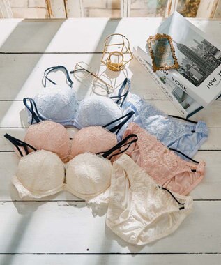 San-ai Resort（三愛水着楽園） 【northerly bra フィットシリーズ 谷間メイク】 Wストラップ ブラジャー＆ショーツSet B～Fカップ ホワイト