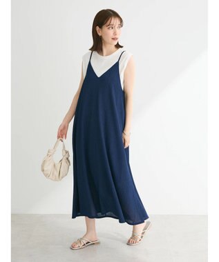 Green Parks BEST PRICE 表面感カットキャミワンピース Blue