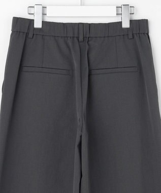 自由区 【大人カジュアル】ストレッチチノクロス2タックワイド パンツ チャコール