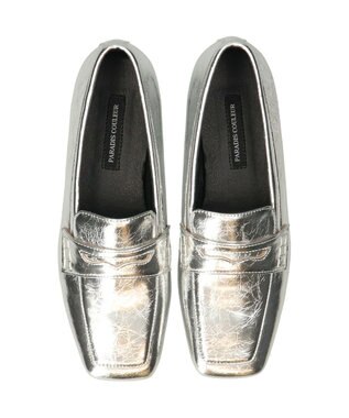 Bridget Birkin 【PARADIS COULEUR】スクエアトウフラットローファー シルバー