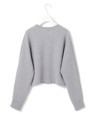 ICB 【洗える】ソフトカシミヤミックス ラメノットヤーンニット ライトグレー系