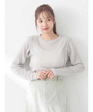 earth music&ecology シアーテレコプルオーバー Light Gray