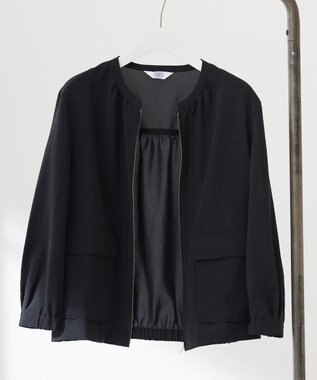 J.PRESS LADIES L 【WEB限定・洗える】ボイルドワッシャー ブルゾン ブラック系