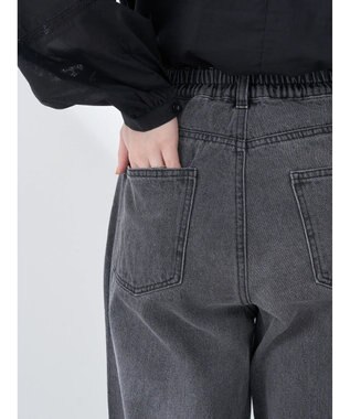 earth music&ecology タックルーズデニムパンツ Black