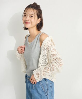 CRAFT STANDARD BOUTIQUE ラメテレコタンクトップ Light Gray Mixture