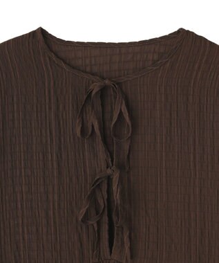 earth music&ecology アソートラッフルブラウス Brown