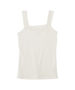 earth music&ecology チェーンリブラメカットタンクトップ Off White