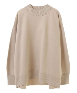 Green Parks もちやわモックネックニットプルオーバー Light Beige