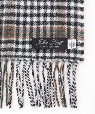 JOSEPH ABBOUD 【John Scott・スコットランド製・英国王室御用達】ラムウール マフラー ダークブラウン系4