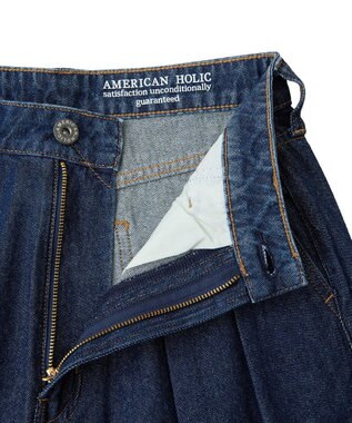 AMERICAN HOLIC ウエストタックデニムパンツ One Wash