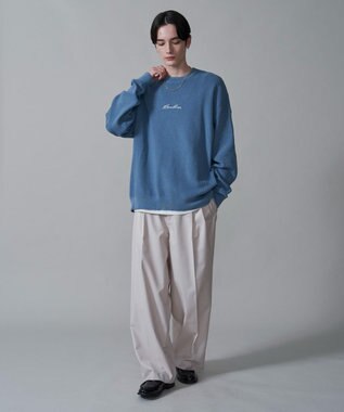 WEGO 【2点SET】アクセ付きワンポイントニットプルオーバー サックス