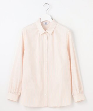 J.PRESS LADIES 【洗える】BEZ VEGA シャツカラー ブラウス ホワイト×ピンク系