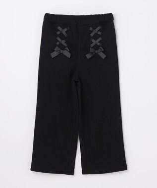 ANY KIDS レースアップ 裏シャギーワイドパンツ ブラック